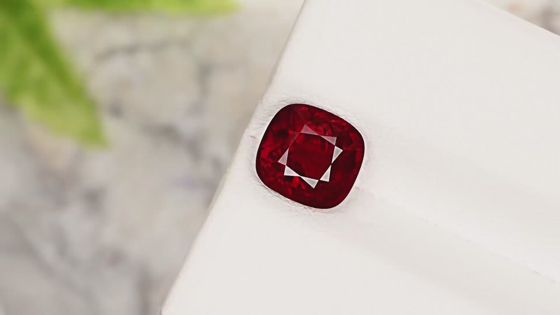 Natural Ruby 2.57 ct, vivid red pigeon’s blood color, cushion brilliant/step cut, untreated, from Burma