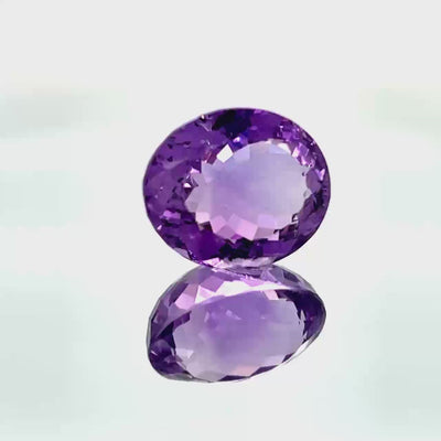 Natural Amethyst 30.77 carats, oval cut, deep purple color, untreated gemstone