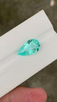 Natural Paraiba tourmaline, 7.60 carats, pear cut, VS clarity, untreated, GIA certified, neon blue-green