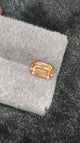 Natural zircon, 3.20 carats, emerald cut, VVS clarity, untreated, vivid orange-golden color