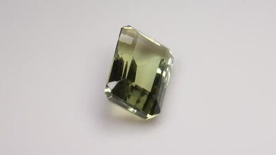 Natural Prasiolite 17.36 carats, green amethyst, rectangular cut, heat treated gemstone from Africa
