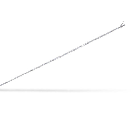 Round & Baguette Diamond Tennis Bracelet 1.5 ct – 18K White Gold