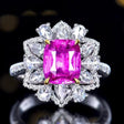 Royal Pink Sapphire Ring / Pendant 3.06 ct – 18K White Gold with Diamonds