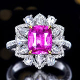Royal Pink Sapphire Ring / Pendant 3.06 ct – 18K White Gold with Diamonds