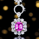 Royal Pink Sapphire Ring / Pendant 3.06 ct – 18K White Gold with Diamonds