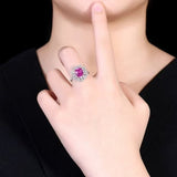 Royal Pink Sapphire Ring / Pendant 3.06 ct – 18K White Gold with Diamonds