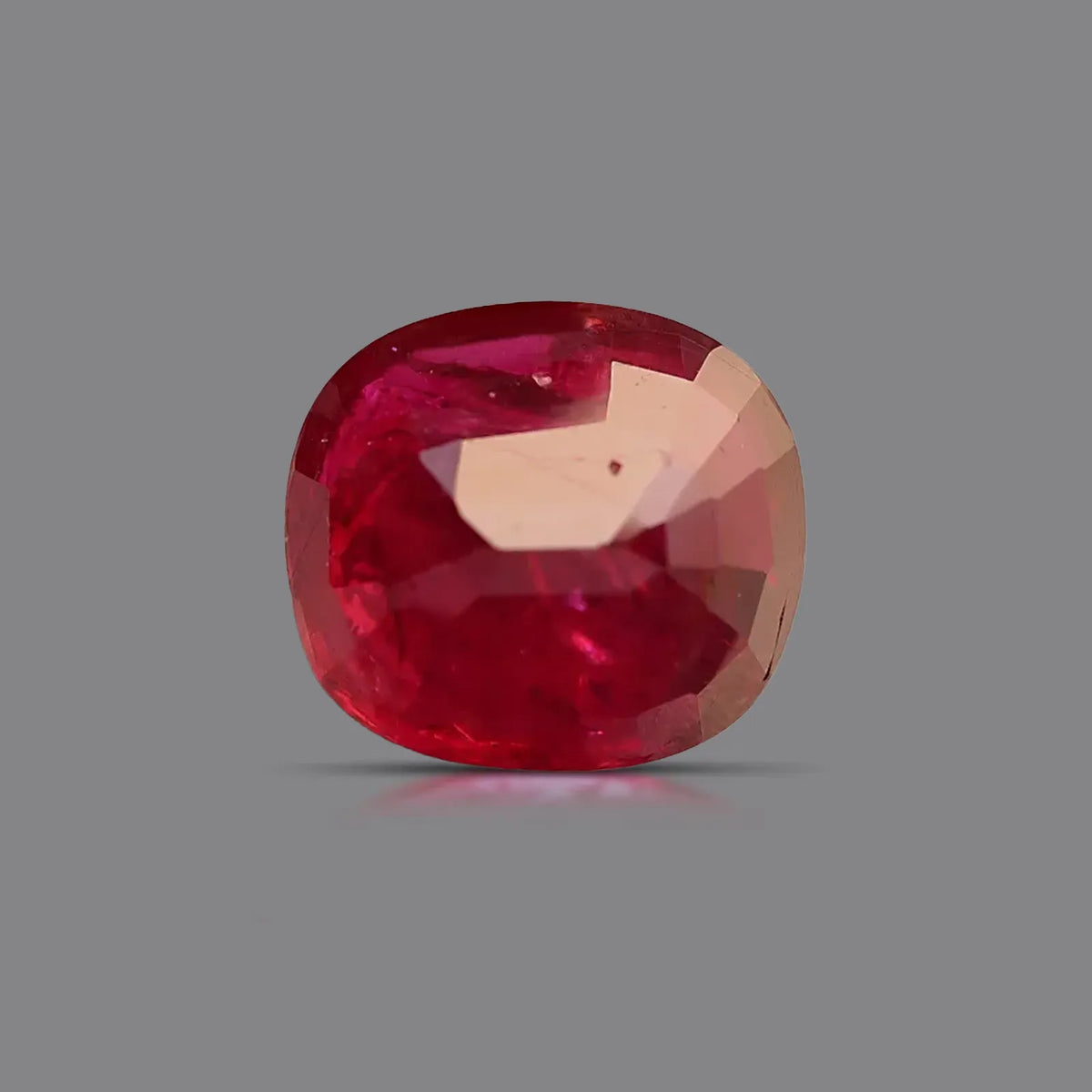 Natural ruby, vivid red, cushion cut, 2.25 ct, loose gemstone.