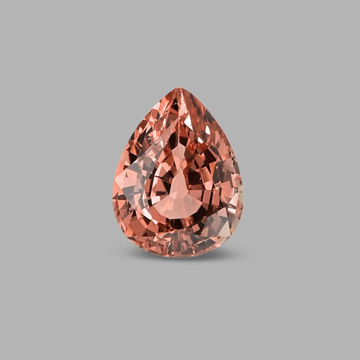 Natural heated sapphire, padparadscha, pear cut, 1.69 ct, loose gemstone.