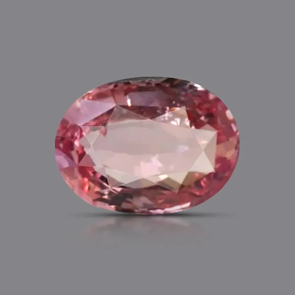 Natural h sapphire, padparadscha (grs-type "sunset"), oval cut, 1.05 ct, loose gemstone, view 2.