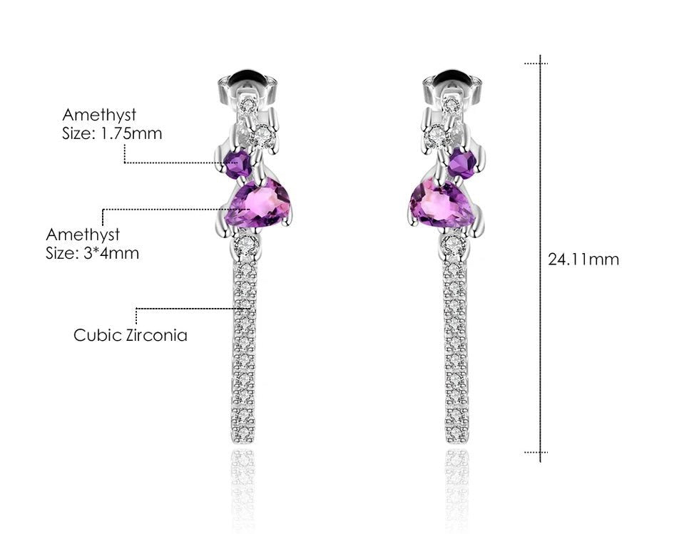 Silver 0.50 ct Amethyst Earrings