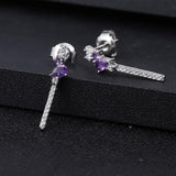 Silver 0.50 ct Amethyst Earrings