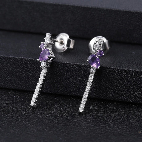 Silver 0.50 ct Amethyst Earrings