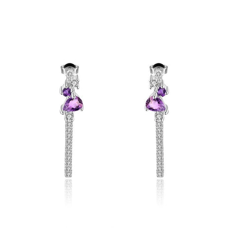 Silver 0.50 ct Amethyst Earrings