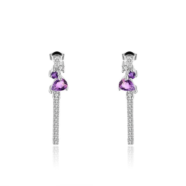 Silver 0.50 ct Amethyst Earrings