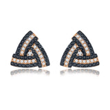 Silver 0.60 ct Black Spinel Earrings / Rose Gold