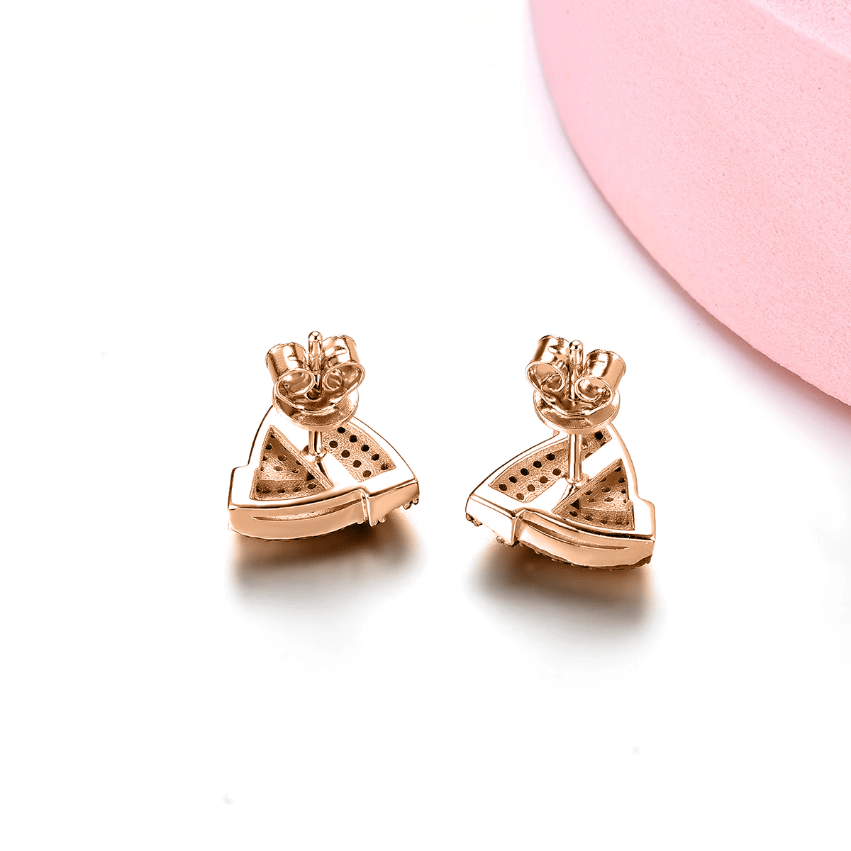 Silver 0.60 ct Black Spinel Earrings / Rose Gold