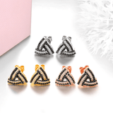 Silver 0.60 ct Black Spinel Earrings / Rose Gold