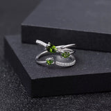 Silver 0.87 ct Chrome Diopside Resizable Ring