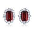 Silver 1.00 ct Garnet Earrings