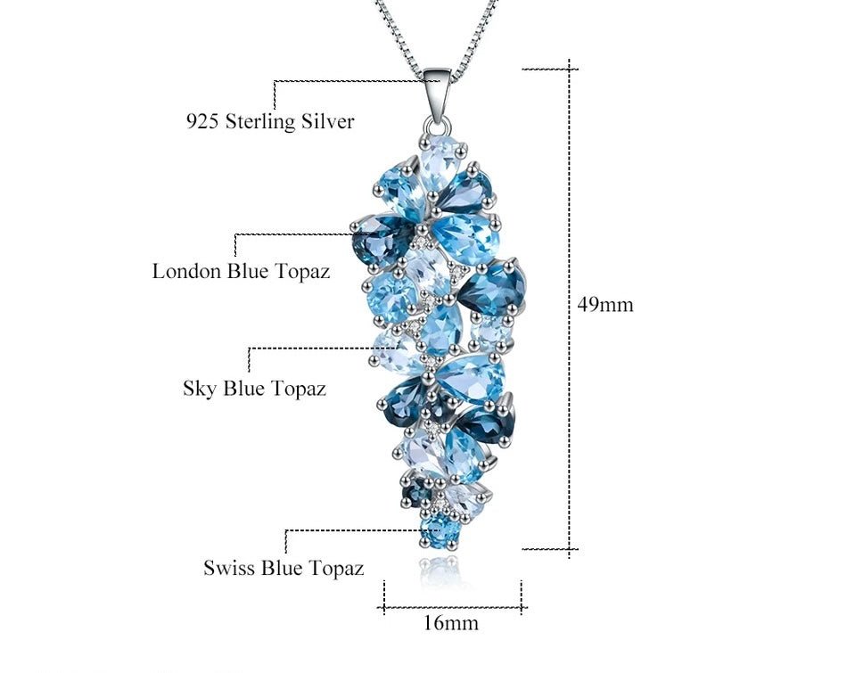 Silver 10.07 ct Topaz Pendant