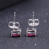 Silver 1.05 ct Rhodolite Garnet Earrings