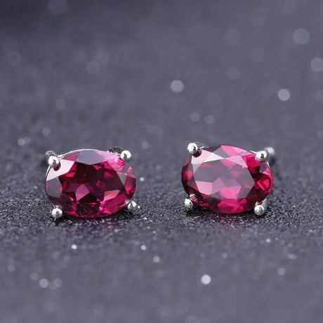 Silver 1.05 ct Rhodolite Garnet Earrings