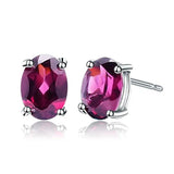 Silver 1.05 ct Rhodolite Garnet Earrings