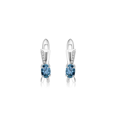 Silver 1.14 ct London Blue Topaz Earrings