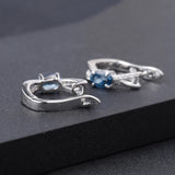 Silver 1.14 ct London Blue Topaz Earrings