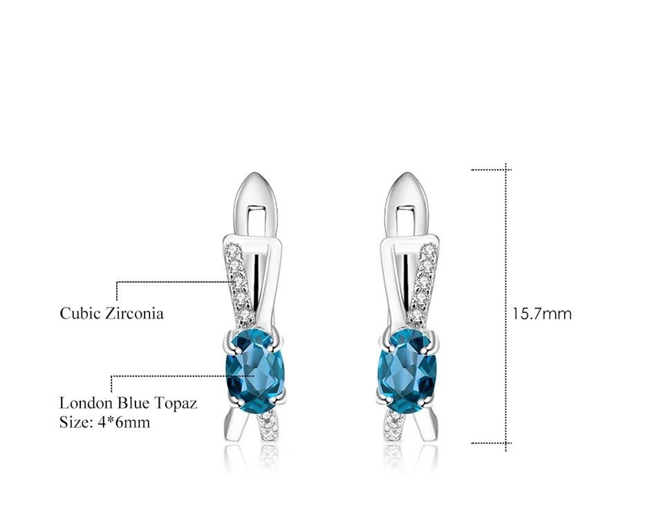Silver 1.14 ct London Blue Topaz Earrings