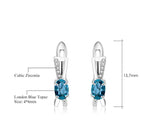 Silver 1.14 ct London Blue Topaz Earrings