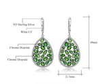 Silver 11.96 ct Chrome Diopside Earrings
