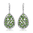 Silver 11.96 ct Chrome Diopside Earrings