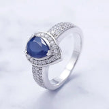 Silver 1.29 ct Ring Sapphire