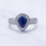 Silver 1.29 ct Ring Sapphire