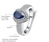 Silver 1.29 ct Ring Sapphire