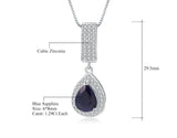 Silver 1.29 ct Sapphire Pendant