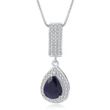 Silver 1.29 ct Sapphire Pendant