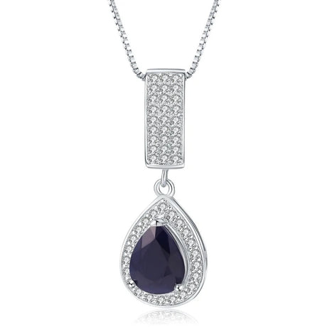 Silver 1.29 ct Sapphire Pendant