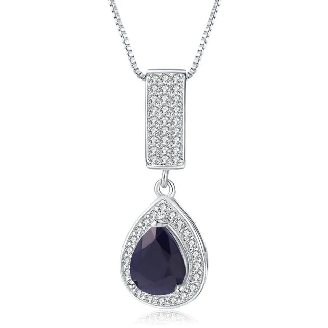 Silver 1.29 ct Sapphire Pendant