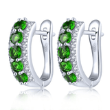 Silver 1.50 ct Chrome Diopside Earrings