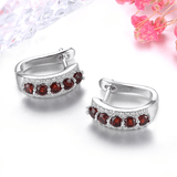 Silver 1.50 ct Garnet Earrings