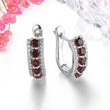 Silver 1.50 ct Garnet Earrings