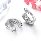 Silver 1.50 ct Garnet Earrings