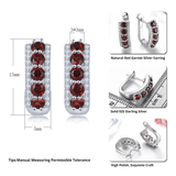 Silver 1.50 ct Garnet Earrings