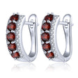 Silver 1.50 ct Garnet Earrings
