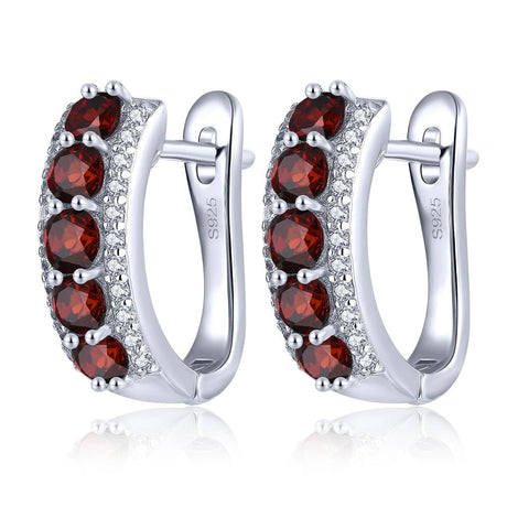 Silver 1.50 ct Garnet Earrings