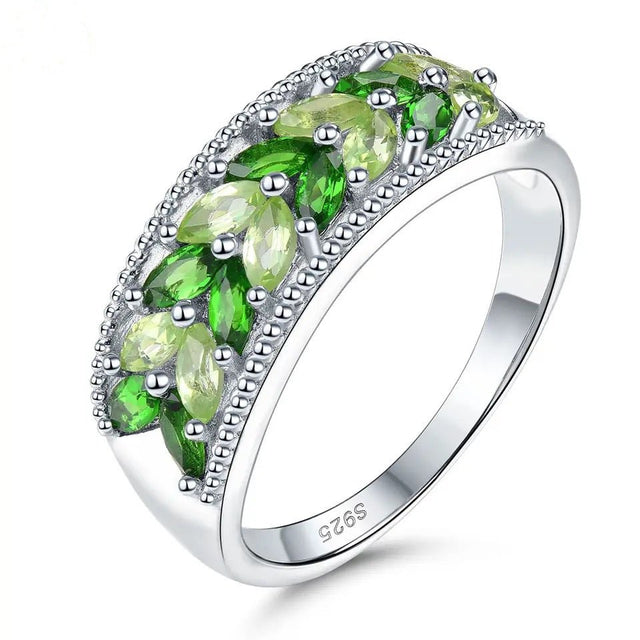 Silver 1.50 ct Peridot / Chrome Diopside Ring