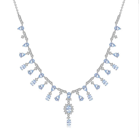 Silver 15.20 ct Sky Blue Topaz Necklace