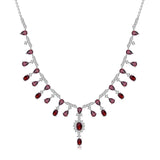 Silver 15.20 Garnet Necklace